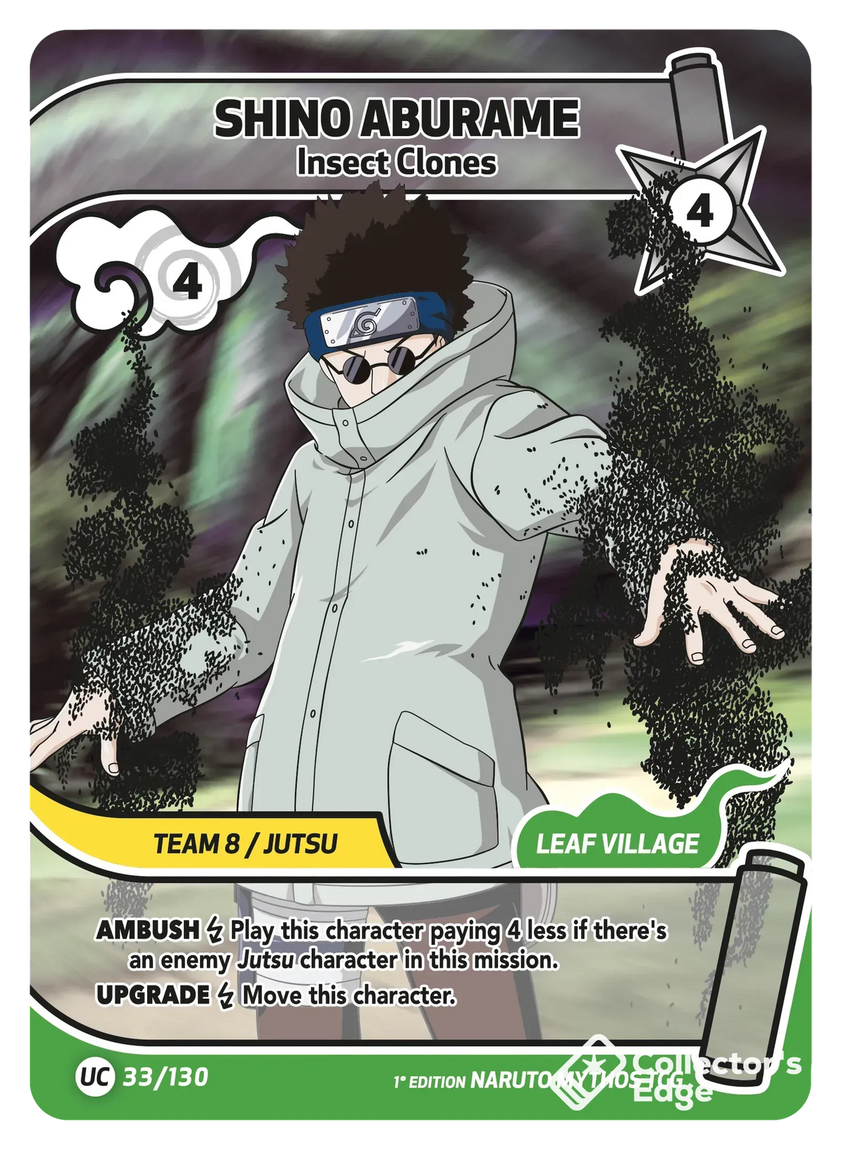 Shino Aburame - Insect Clones - 033/130 - Full Art 033/130 Full Art, Set 01 Naruto Mythos card