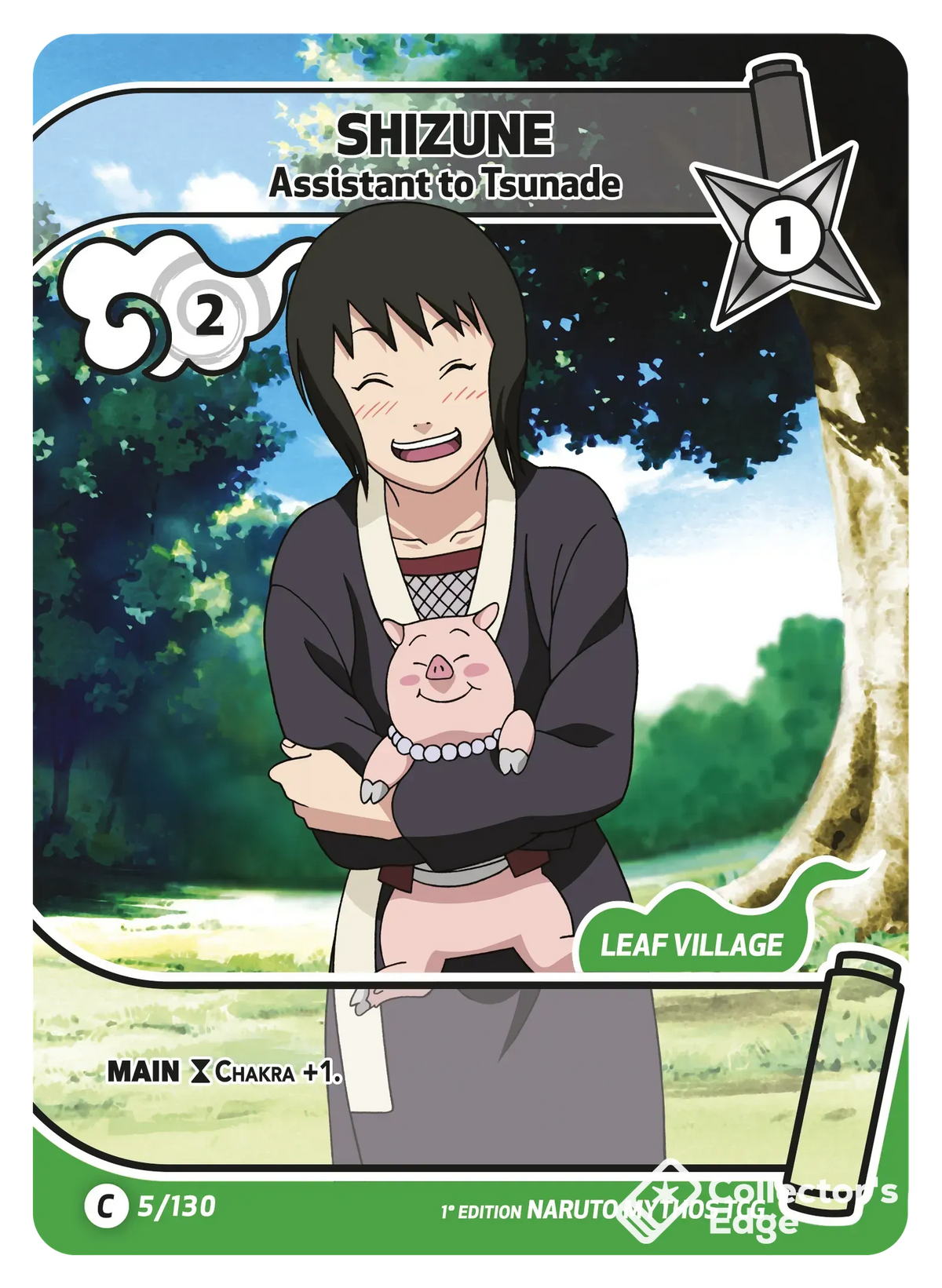 Shizune - Assistant to Tsunade - 005/130 - Full Art 005/130 Full Art, Set 01 Naruto Mythos card