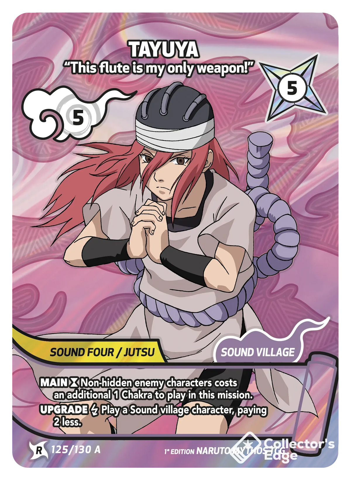 Tayuya - “This flute is my only weapon!” 125/130, Set 01 Naruto Mythos card