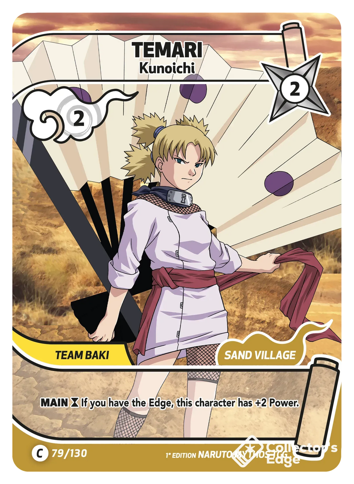 Temari - Kunoichi - 079/130 - Full Art 079/130 Full Art, Set 01 Naruto Mythos card