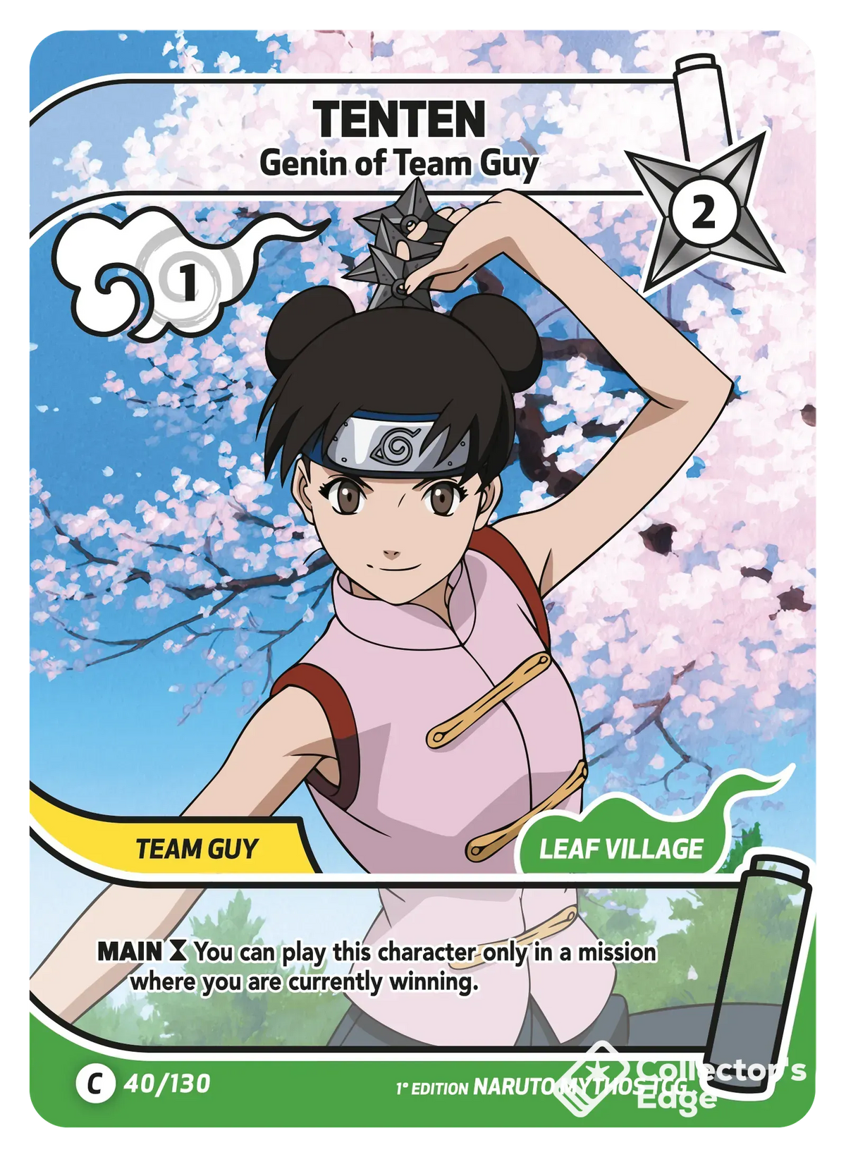 Tenten - Genin of Team Guy - 040/130 - Full Art 040/130 Full Art, Set 01 Naruto Mythos card