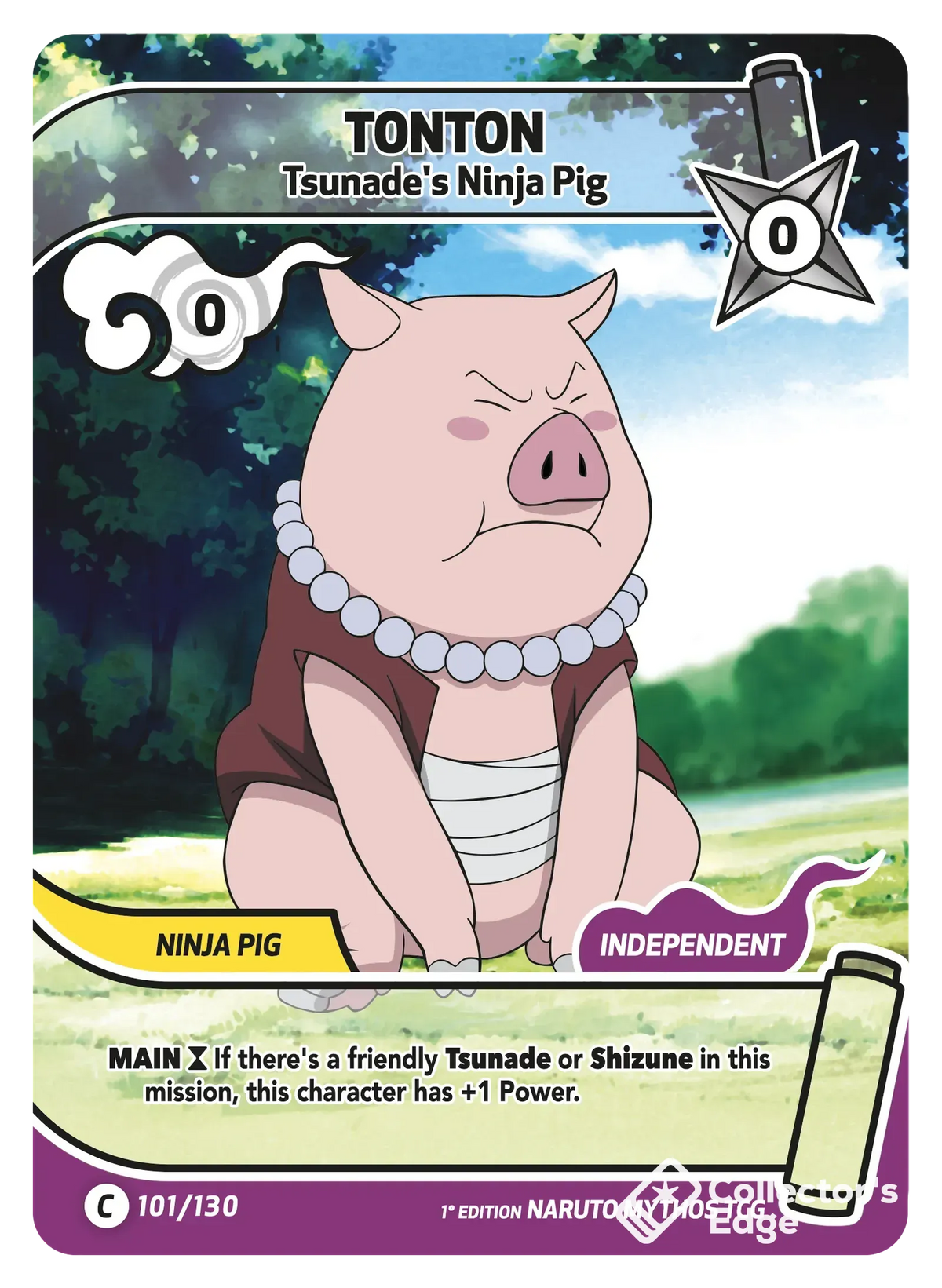 TonTon - Tsunade's Ninja Pig - 101/130 - Full Art 101/130 Full Art, Set 01 Naruto Mythos card
