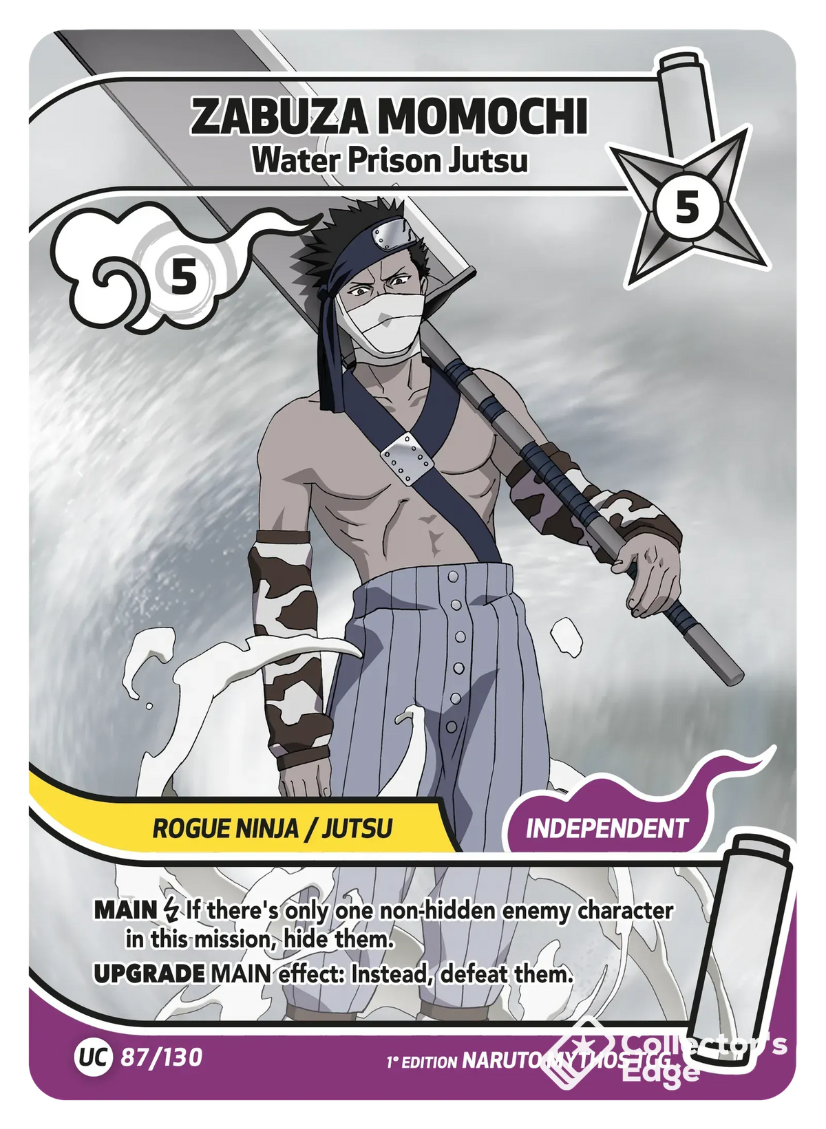 Zabuza Momochi - Water Prison Jutsu - 087/130 - Full Art 087/130 Full Art, Set 01 Naruto Mythos card