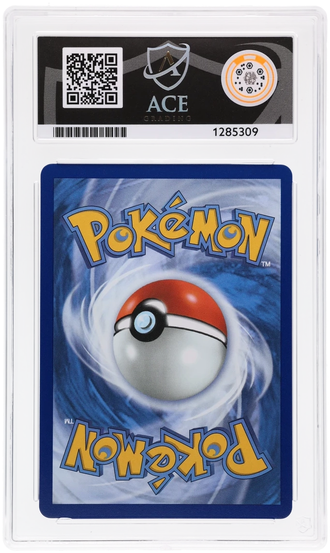 Numel 223/217 Ascended Heroes Ace Grading 10, close-up back view of the certified slab