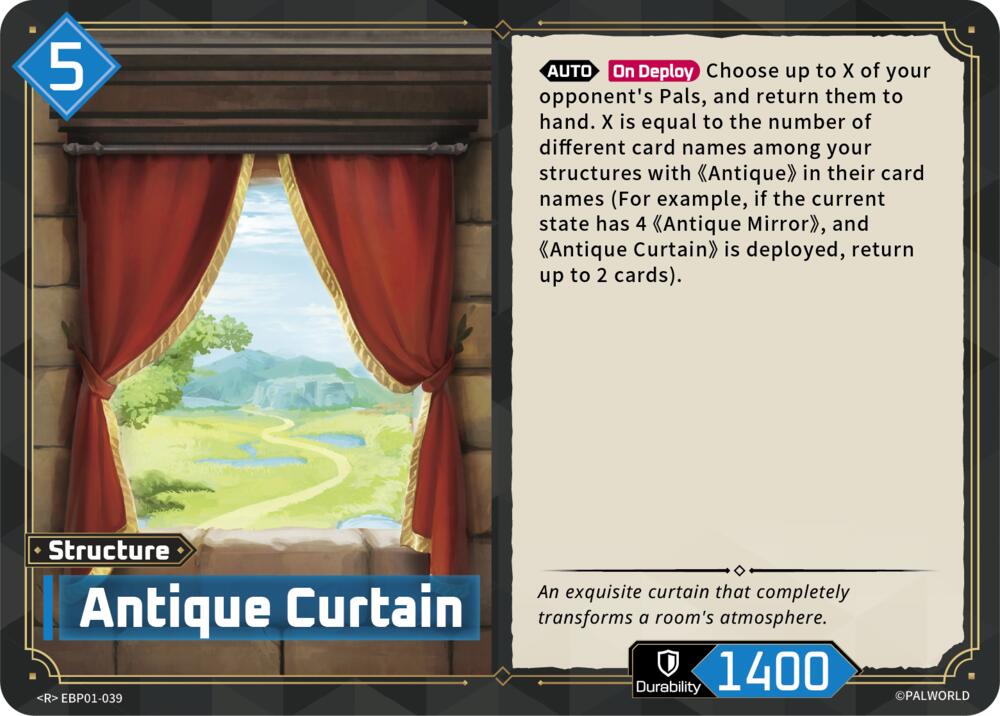 Antique Curtain EBP01-039 Foil - Palworld Official Card Game Dawn of Palpagos