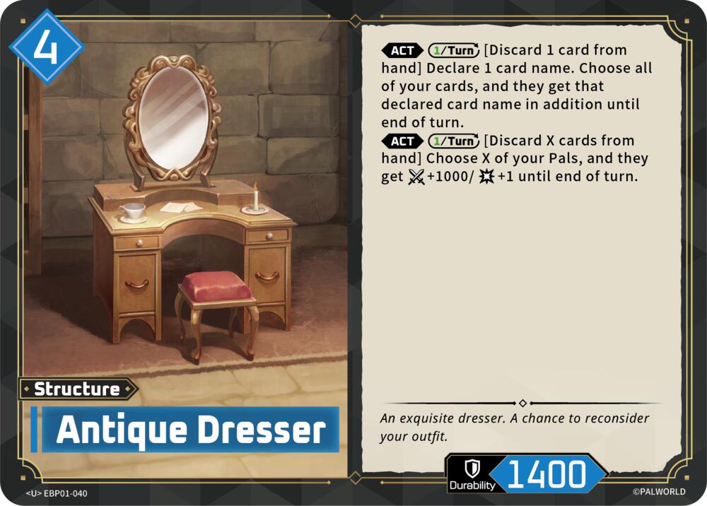 Antique Dresser EBP01-040 Standard - Palworld Official Card Game Dawn of Palpagos