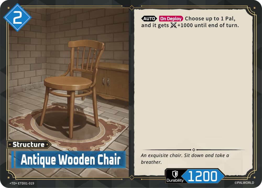 Antique Wooden Chair ETD01-019 Standard - Palworld Official Card Game Dawn of Palpagos
