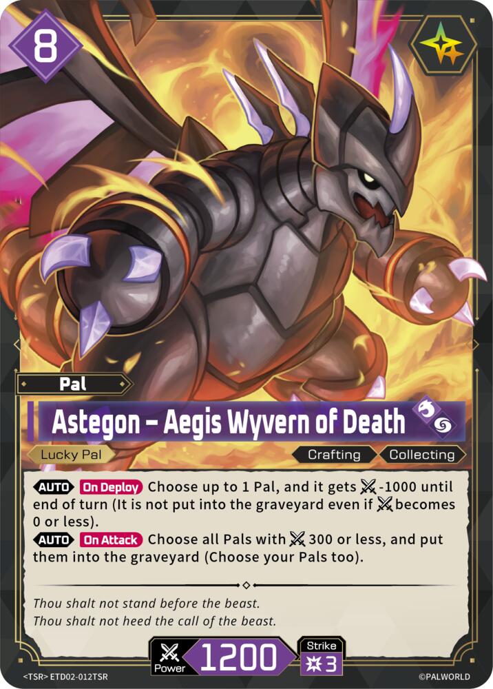 Astegon - Aegis Wyvern of Death ETD02-012TSR Foil - Palworld Official Card Game Dawn of Palpagos