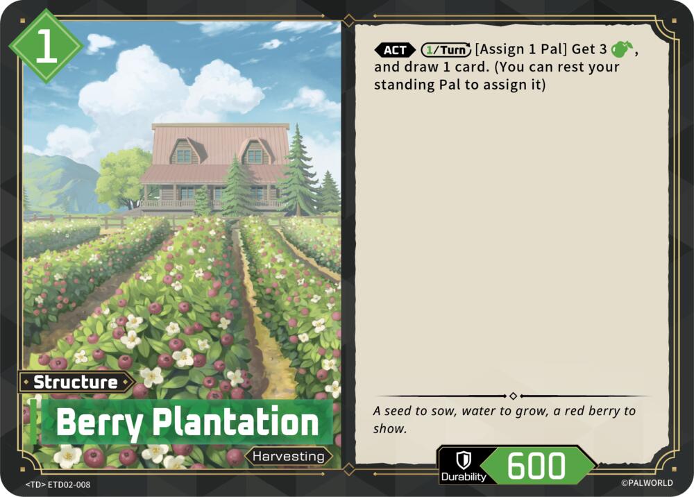 Berry Plantation ETD02-008 Standard - Palworld Official Card Game Dawn of Palpagos