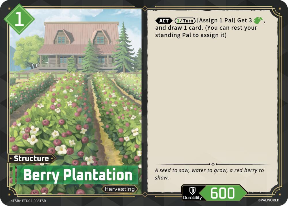 Berry Plantation ETD02-008TSR Foil - Palworld Official Card Game Dawn of Palpagos