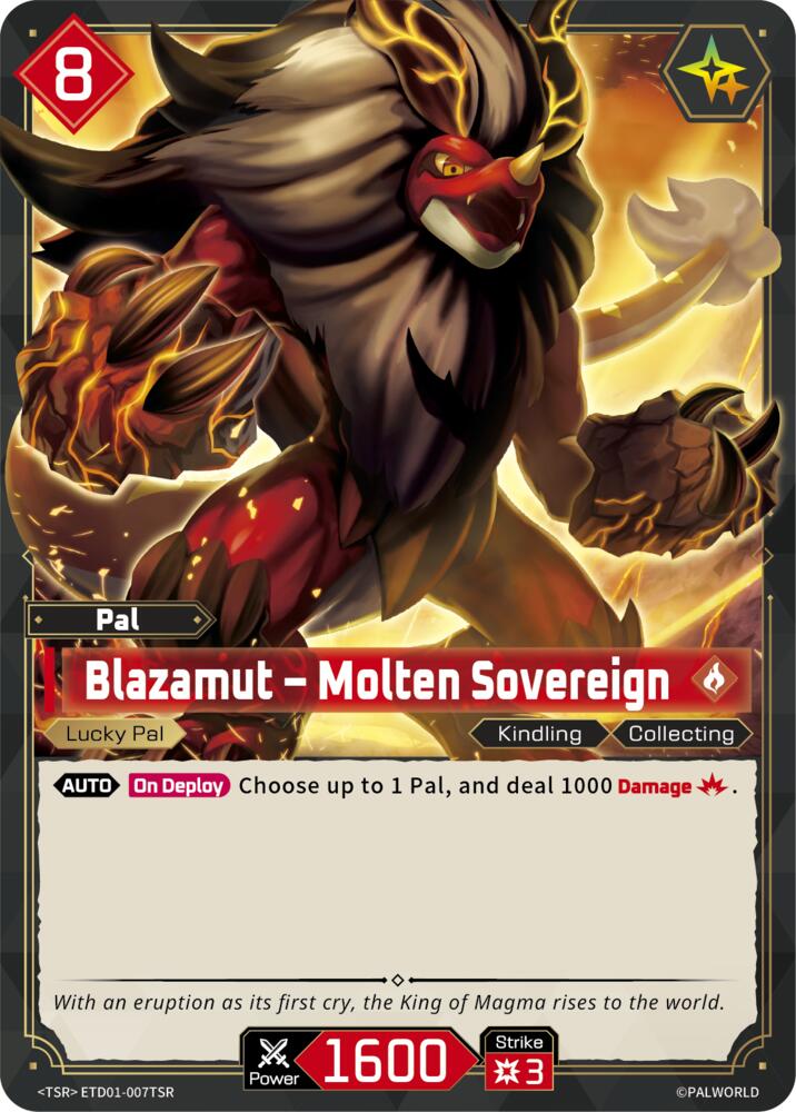 Blazamut - Molten Sovereign ETD01-007TSR Foil - Palworld Official Card Game Dawn of Palpagos
