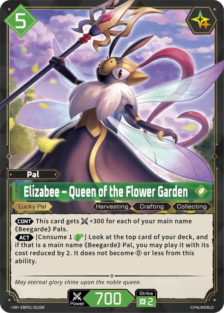 Elizabee - Queen of the Flower Garden EBP01-053SR Foil - Palworld Official Card Game Dawn of Palpagos