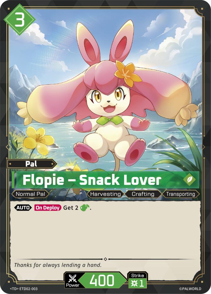 Flopie - Snack Lover ETD02-003 Standard - Palworld Official Card Game Dawn of Palpagos