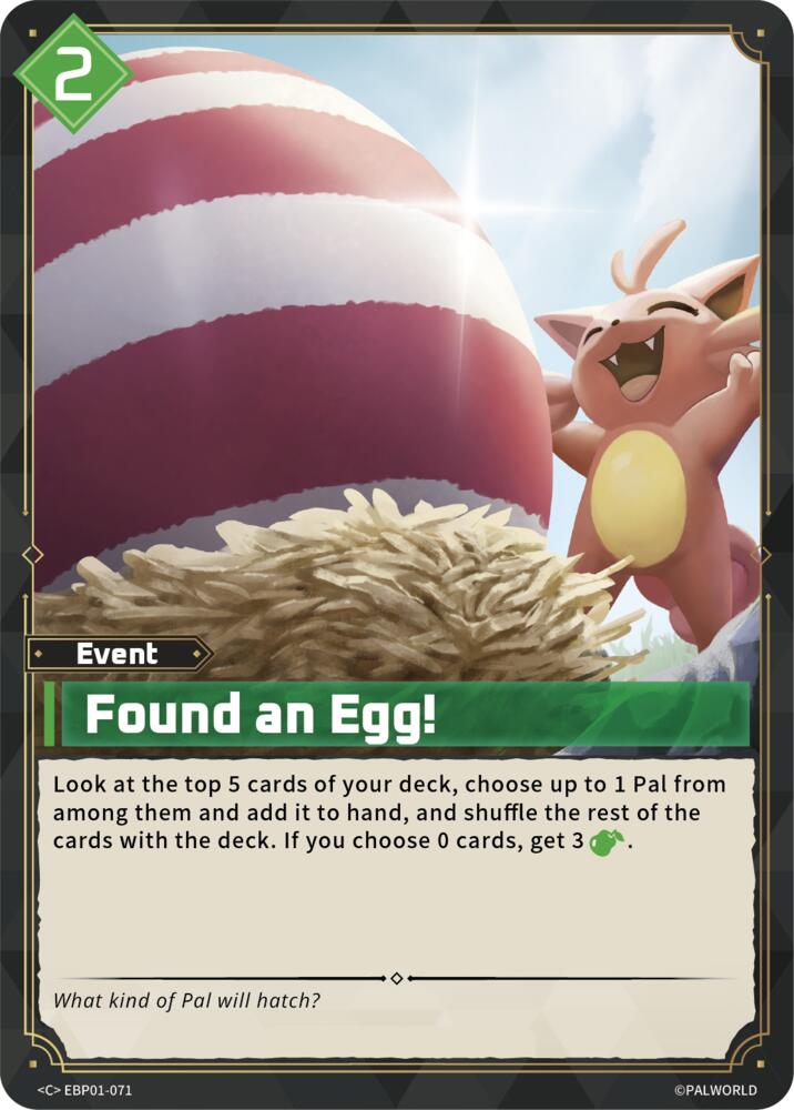 Found an Egg! EBP01-071 Standard - Palworld Official Card Game Dawn of Palpagos