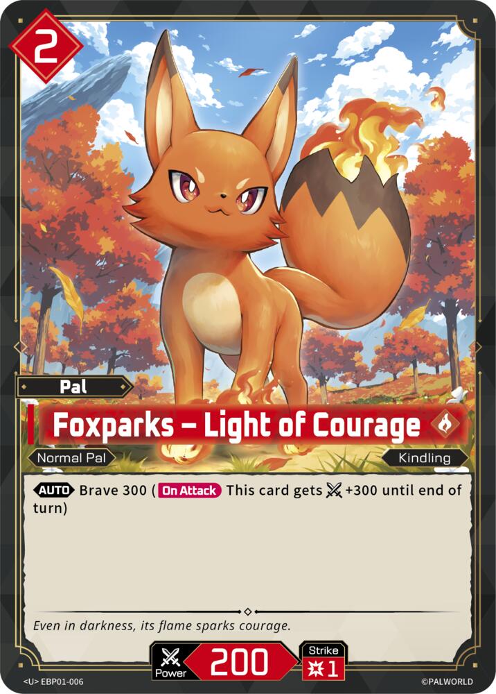 Foxparks - Light of Courage EBP01-006 Standard - Palworld Official Card Game Dawn of Palpagos