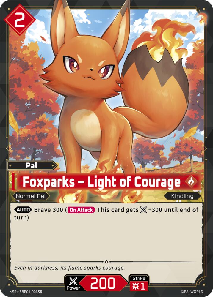 Foxparks - Light of Courage EBP01-006SR Foil - Palworld Official Card Game Dawn of Palpagos