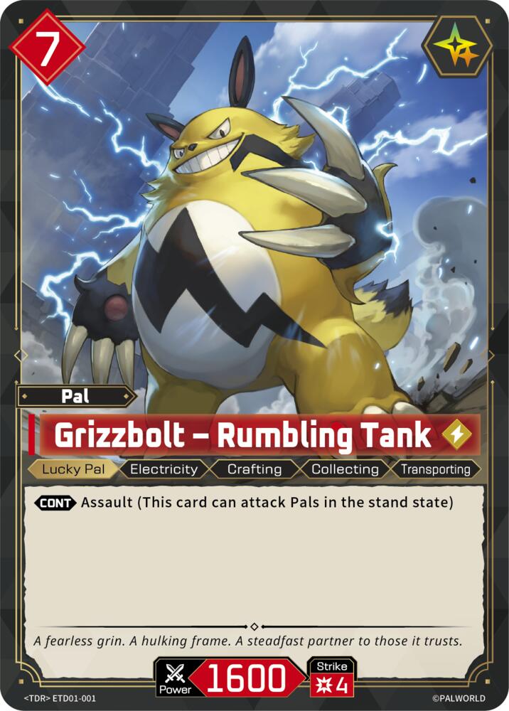 Grizzbolt - Rumbling Tank ETD01-001 Standard - Palworld Official Card Game Dawn of Palpagos