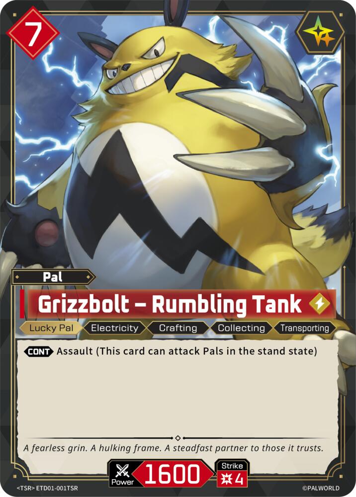 Grizzbolt - Rumbling Tank ETD01-001TSR Foil - Palworld Official Card Game Dawn of Palpagos