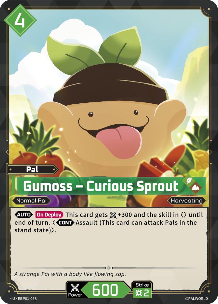 Gumoss - Curious Sprout EBP01-058 Standard - Palworld Official Card Game Dawn of Palpagos