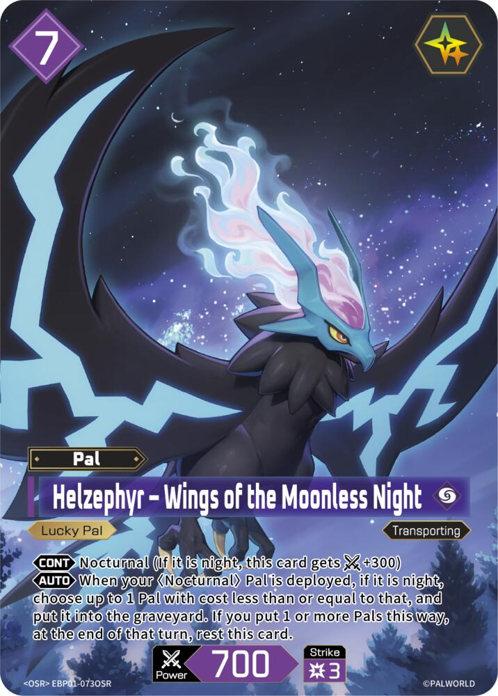 Helzephyr - Wings of the Moonless Night EBP01-073OSR Foil - Palworld Official Card Game Dawn of Palpagos
