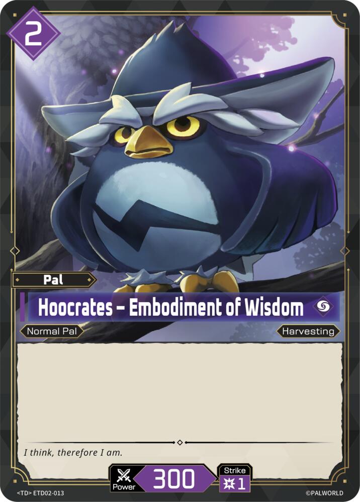 Hoocrates - Embodiment of Wisdom ETD02-013 Standard - Palworld Official Card Game Dawn of Palpagos