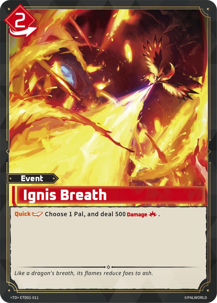 Ignis Breath ETD01-011 Standard - Palworld Official Card Game Dawn of Palpagos