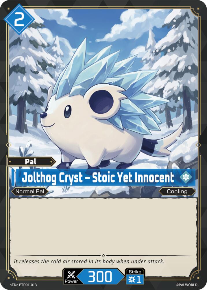 Jolthog Cryst - Stoic Yet Innocent ETD01-013 Standard - Palworld Official Card Game Dawn of Palpagos
