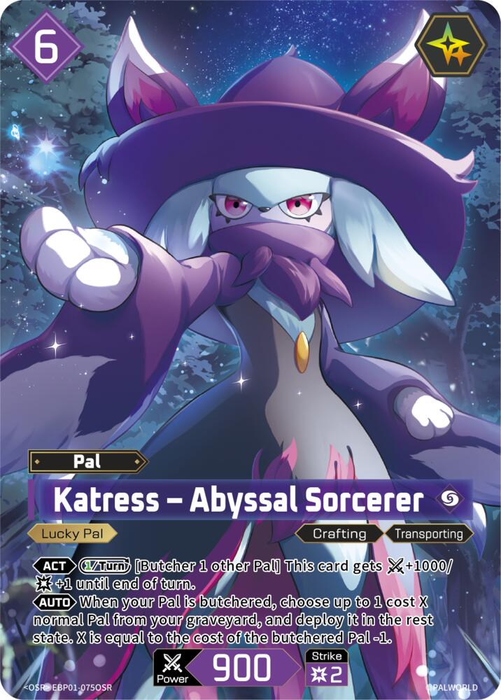 Katress - Abyssal Sorcerer EBP01-075OSR Foil - Palworld Official Card Game Dawn of Palpagos