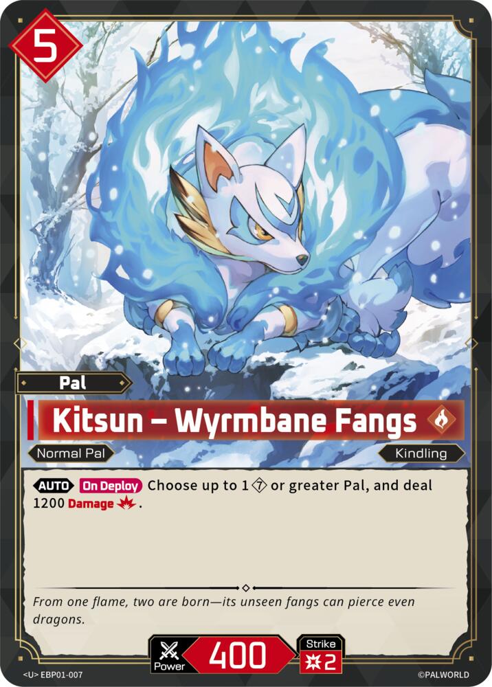 Kitsun - Wyrmbane Fangs EBP01-007 Standard - Palworld Official Card Game Dawn of Palpagos