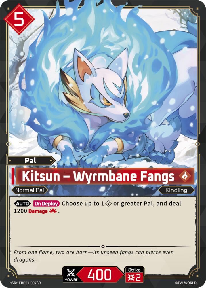 Kitsun - Wyrmbane Fangs EBP01-007SR Foil - Palworld Official Card Game Dawn of Palpagos