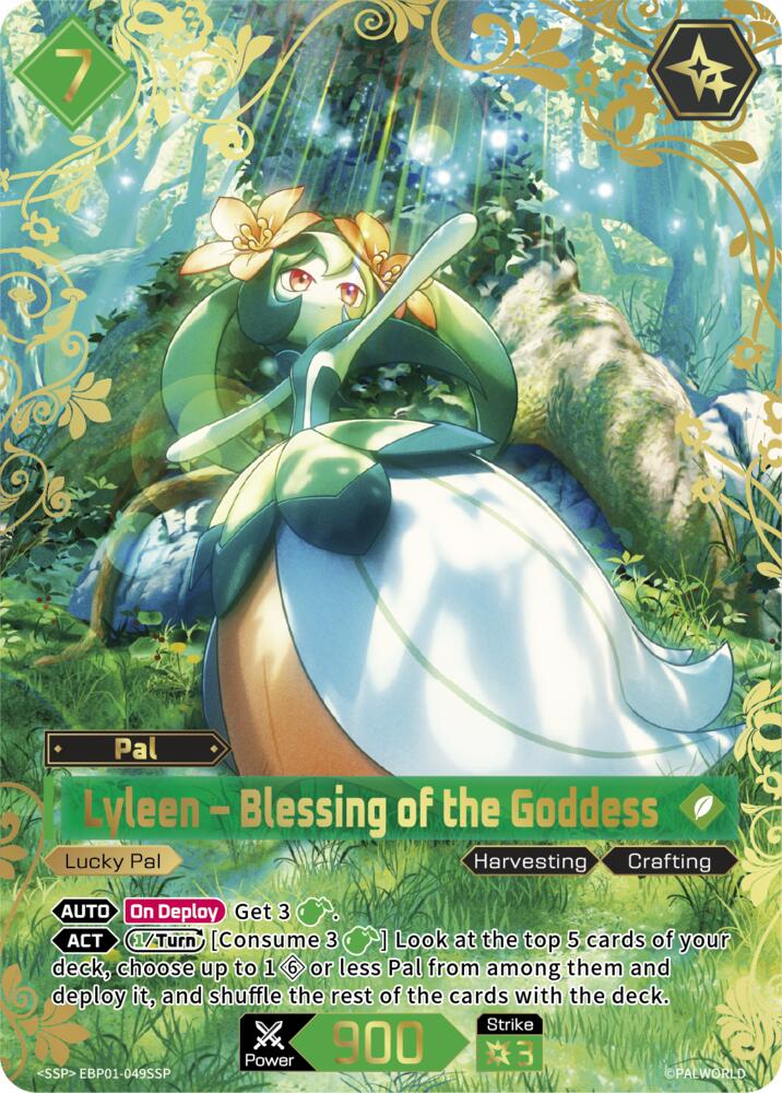 Lyleen - Blessing of the Goddess EBP01-049SSP Foil - Palworld Official Card Game Dawn of Palpagos