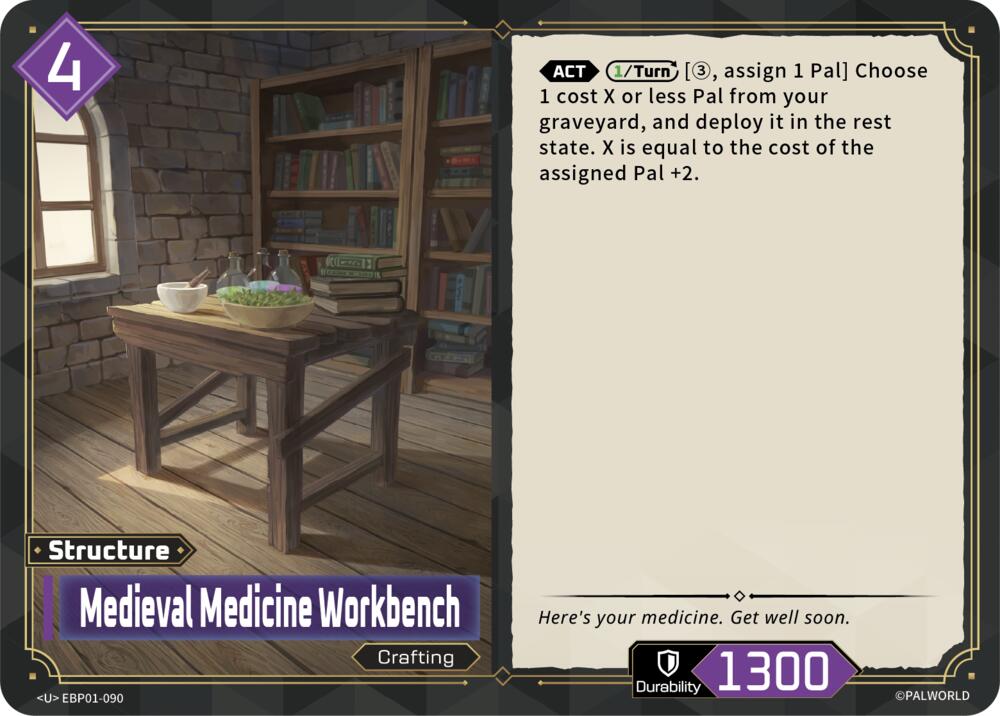 Medieval Medicine Workbench EBP01-090 Standard - Palworld Official Card Game Dawn of Palpagos