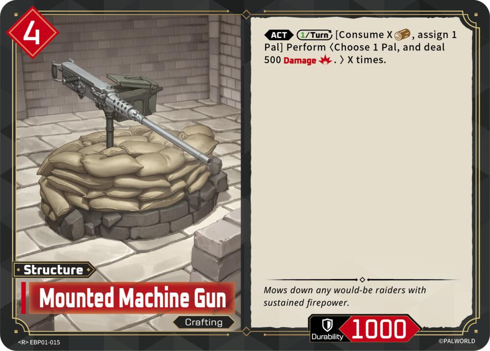 Mounted Machine Gun EBP01-015 Foil - Palworld Official Card Game Dawn of Palpagos