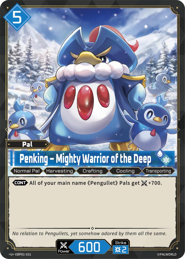 Penking - Mighty Warrior of the Deep EBP01-031 Standard - Palworld Official Card Game Dawn of Palpagos