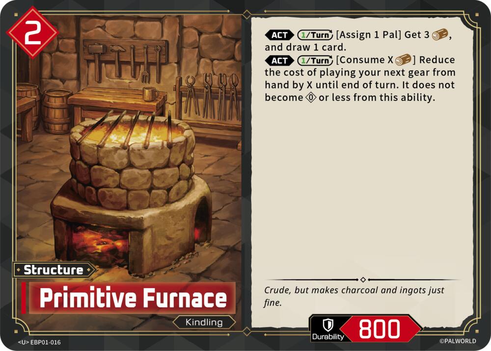 Primitive Furnace EBP01-016 Standard - Palworld Official Card Game Dawn of Palpagos