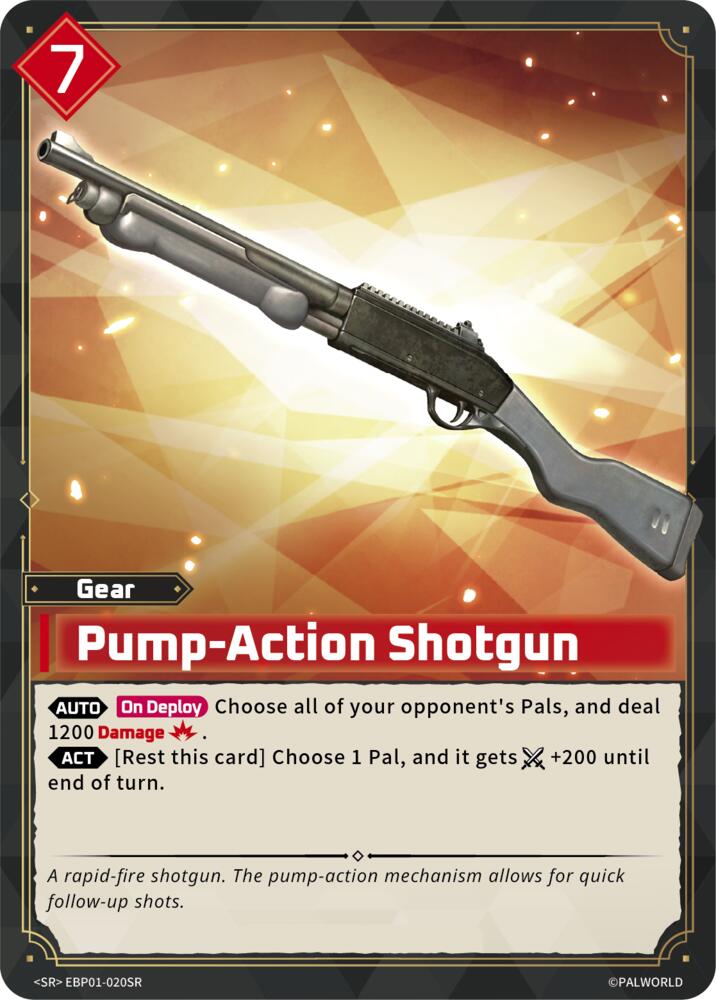 Pump-Action Shotgun EBP01-020SR Foil - Palworld Official Card Game Dawn of Palpagos