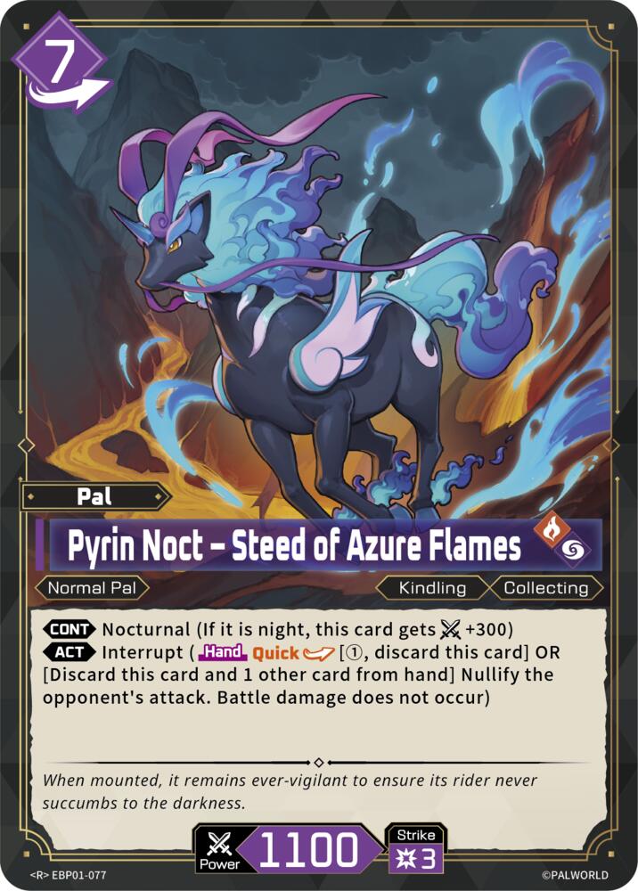 Pyrin Noct - Steed of Azure Flames EBP01-077 Foil - Palworld Official Card Game Dawn of Palpagos