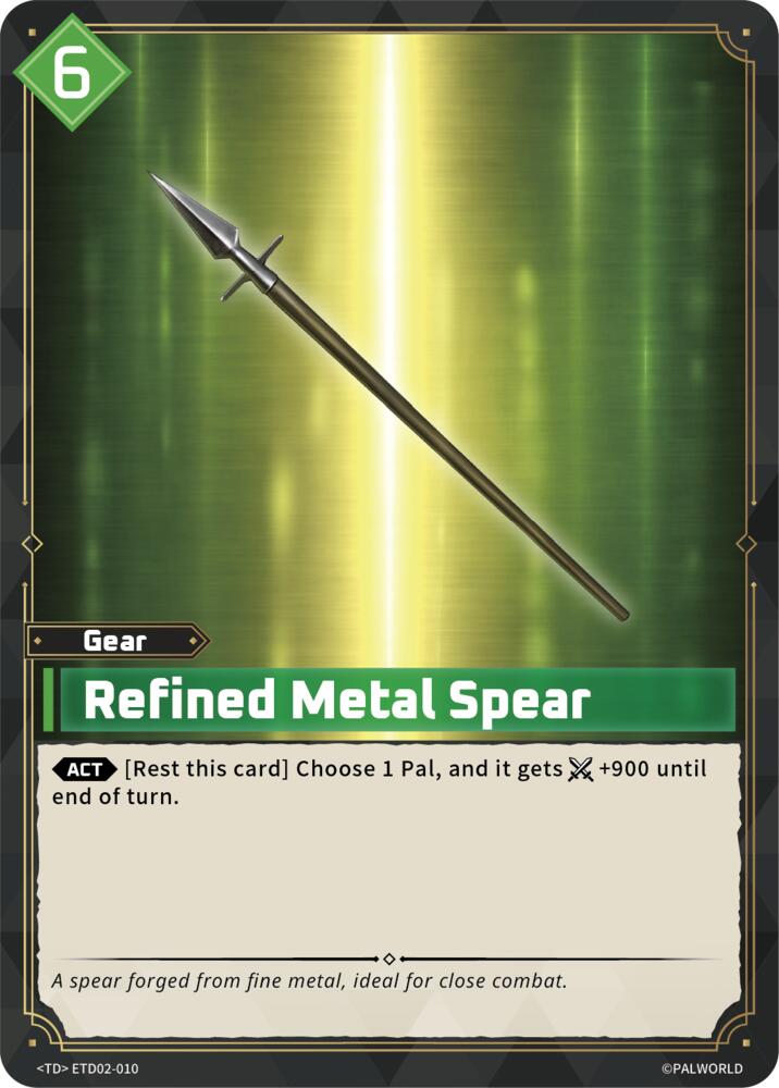 Refined Metal Spear ETD02-010 Standard - Palworld Official Card Game Dawn of Palpagos