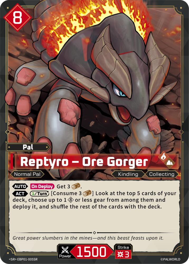 Reptyro - Ore Gorger EBP01-005SR Foil - Palworld Official Card Game Dawn of Palpagos