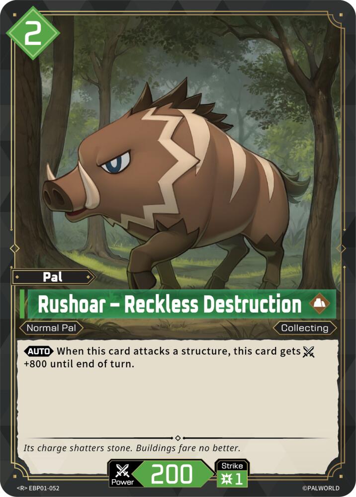 Rushoar - Reckless Destruction EBP01-052 Foil - Palworld Official Card Game Dawn of Palpagos