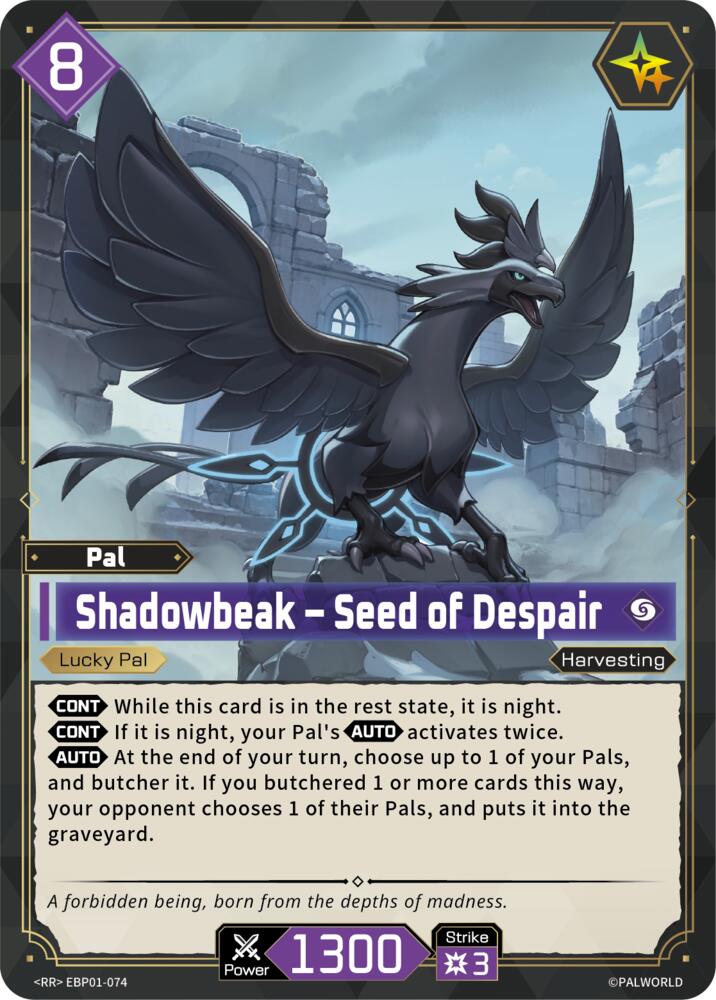 Shadowbeak - Seed of Despair EBP01-074 Foil - Palworld Official Card Game Dawn of Palpagos