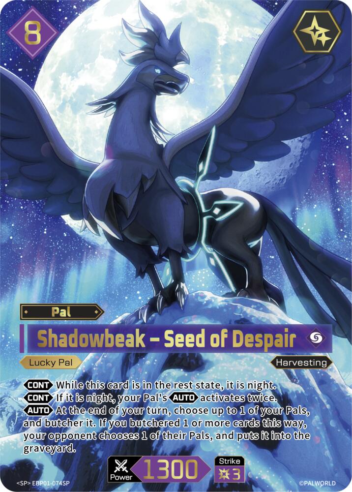 Shadowbeak - Seed of Despair EBP01-074SP Foil - Palworld Official Card Game Dawn of Palpagos