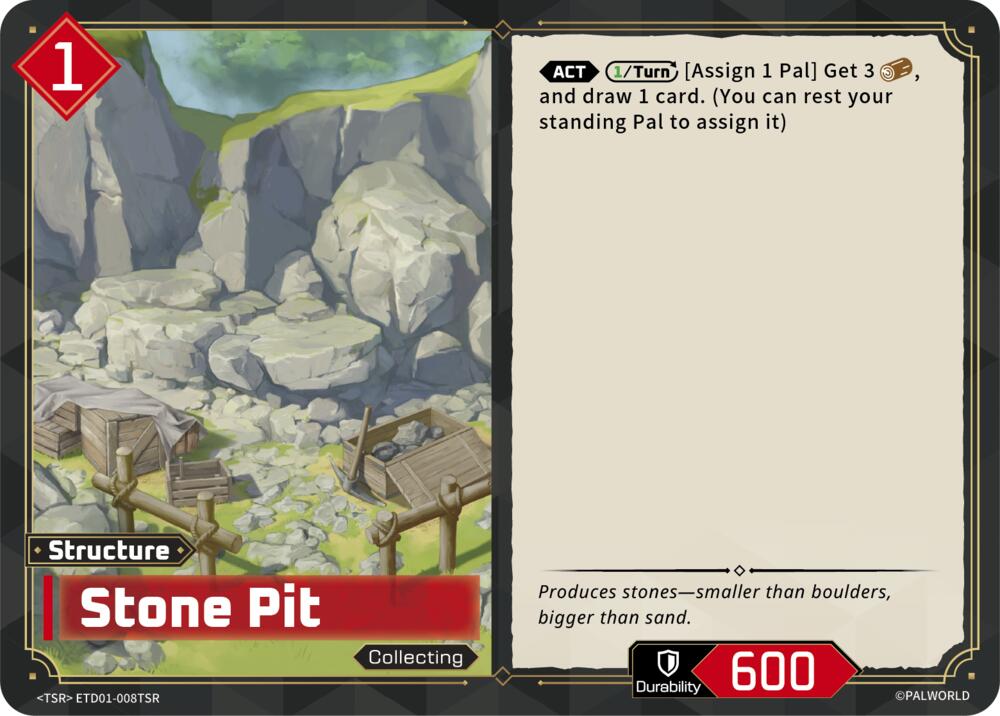 Stone Pit ETD01-008TSR Foil - Palworld Official Card Game Dawn of Palpagos