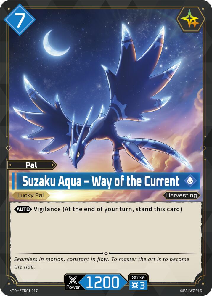 Suzaku Aqua - Way of the Current ETD01-017 Standard - Palworld Official Card Game Dawn of Palpagos