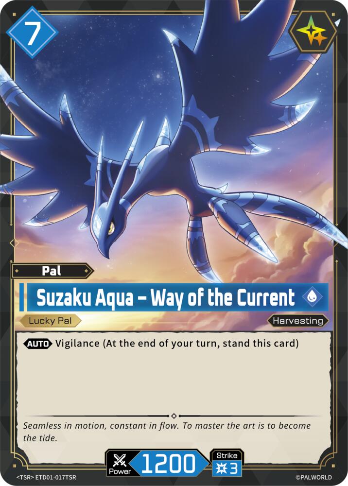 Suzaku Aqua - Way of the Current ETD01-017TSR Foil - Palworld Official Card Game Dawn of Palpagos