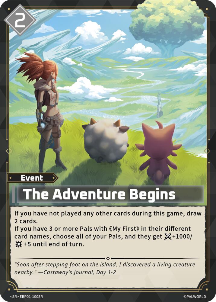 The Adventure Begins EBP01-100SR Foil - Palworld Official Card Game Dawn of Palpagos