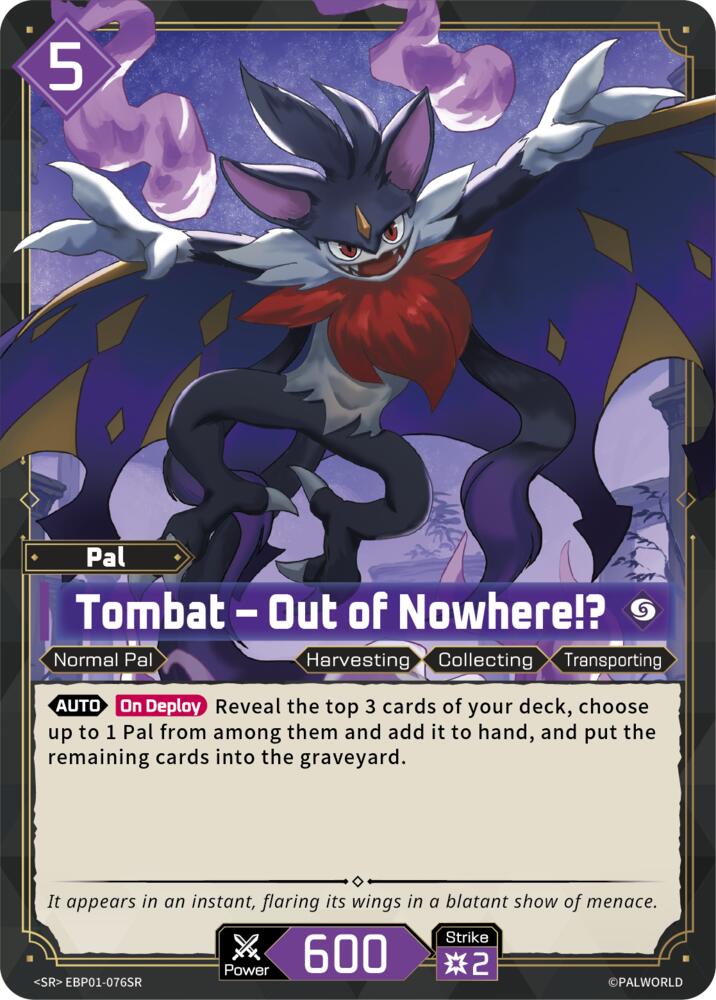 Tombat - Out of Nowhere!? EBP01-076SR Foil - Palworld Official Card Game Dawn of Palpagos