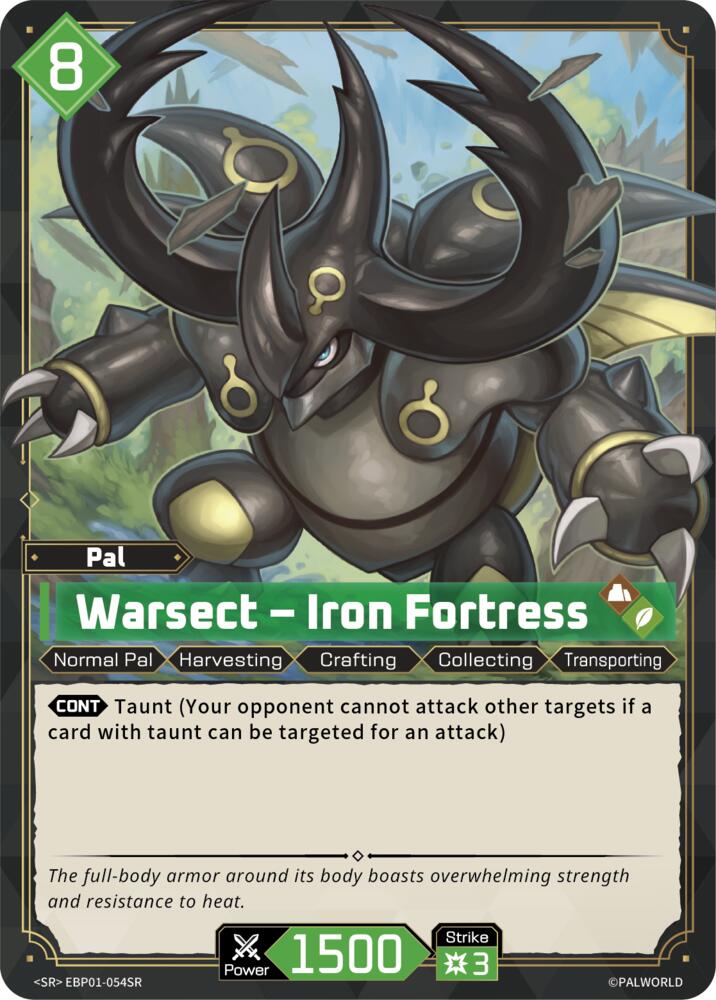 Warsect - Iron Fortress EBP01-054SR Foil - Palworld Official Card Game Dawn of Palpagos