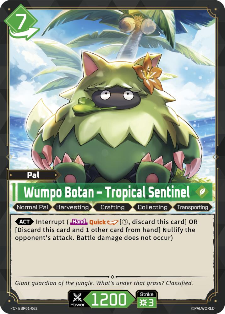 Wumpo Botan - Tropical Sentinel EBP01-062 Standard - Palworld Official Card Game Dawn of Palpagos