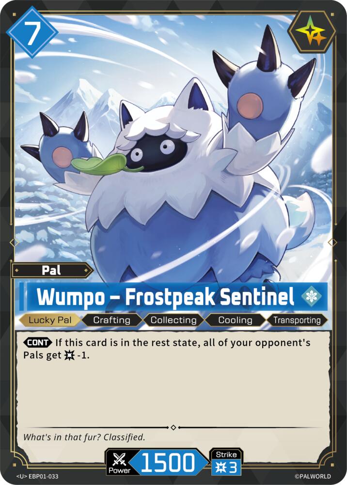 Wumpo - Frostpeak Sentinel EBP01-033 Standard - Palworld Official Card Game Dawn of Palpagos